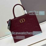 Replica CD Di0r Book Tote Bag Large Size Burgundy Red